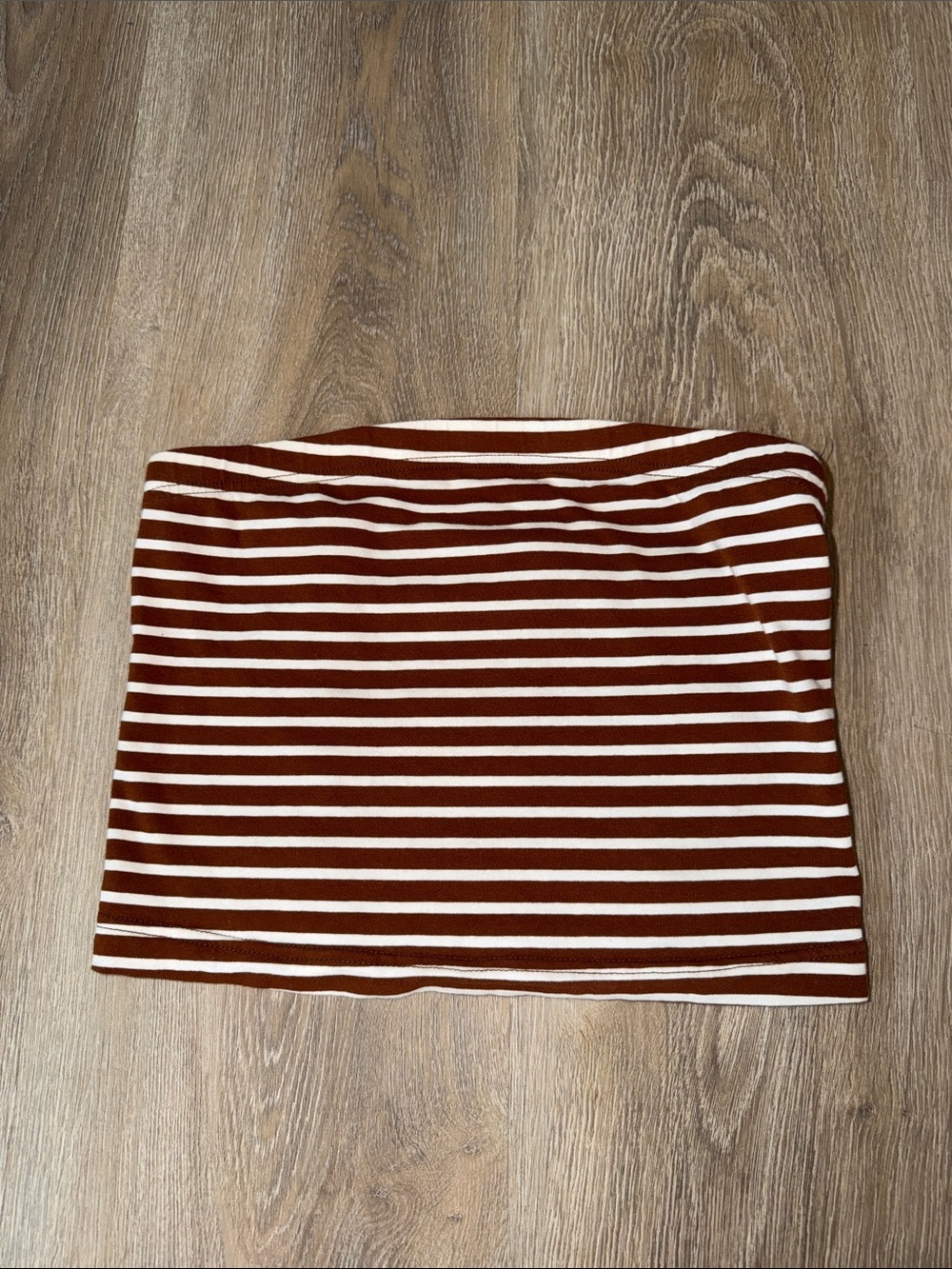 SHEIN - Striped Brown and White Tube crop top- size small